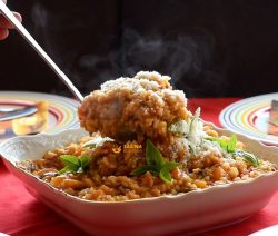 Risotto With Melon Prosciutto and Mushrooms Recipe food video recipes